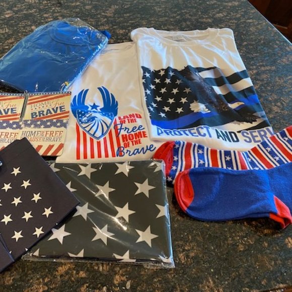 huge BUNDLE 10 * PATRIOTIC Military Police APPRECIATION * 3Ts- 2prSOX- 2bags ++ - Picture 2 of 9